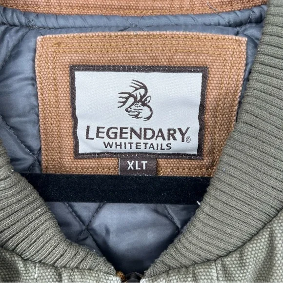 Legendary Whitetails mens cotton canvas hunting vest US XLT olive green lined - Picture 2 of 14